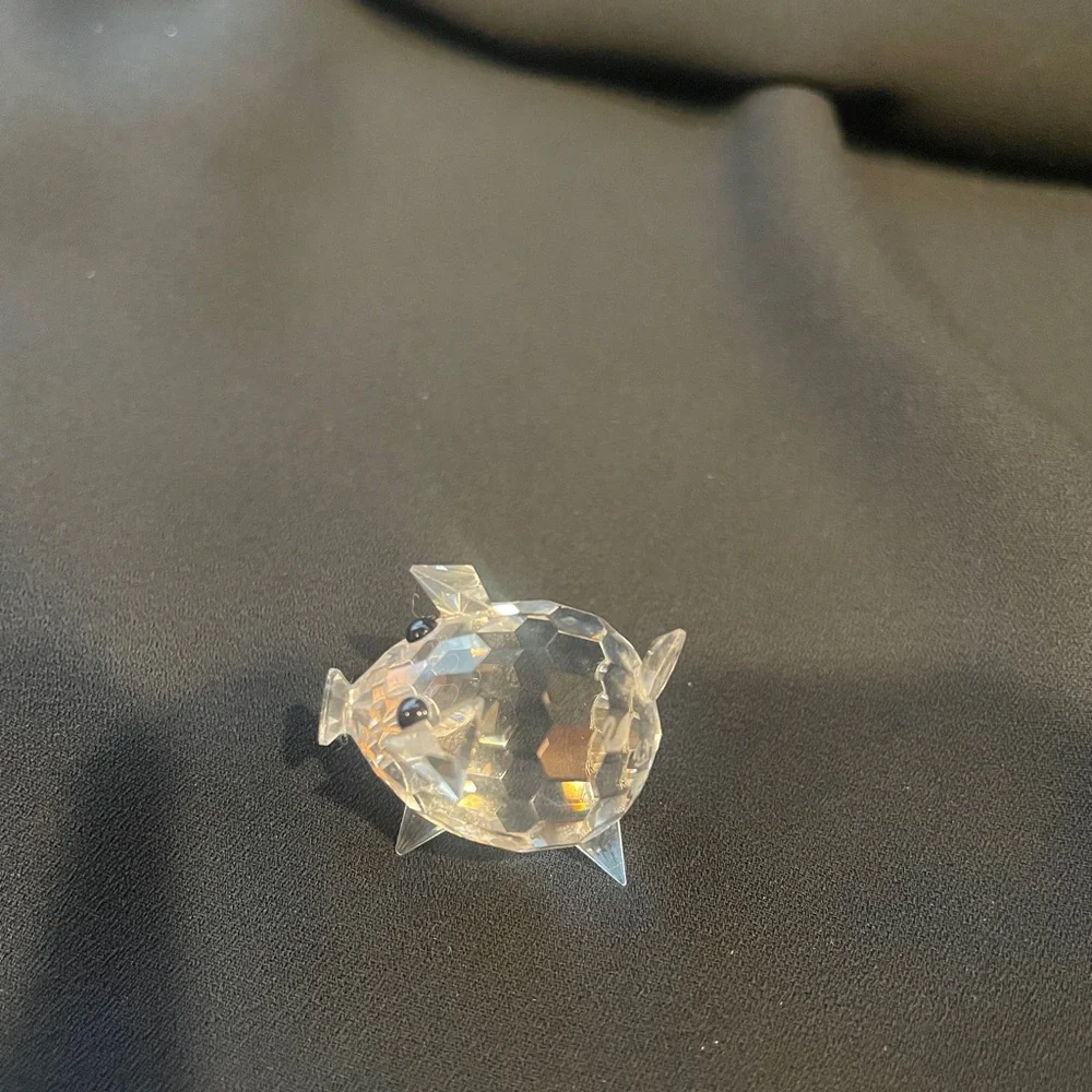Swarovski Clear Crystal Mini Pig with Black Eyes